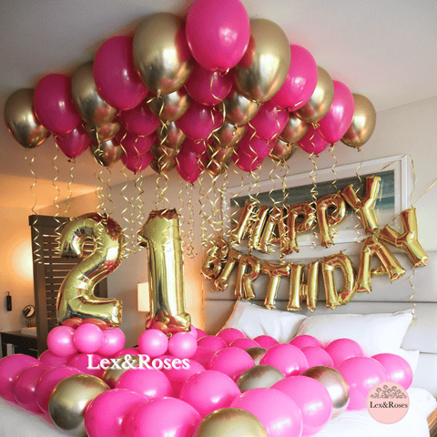 Birthday Room Decor - Hot Pink & Gold