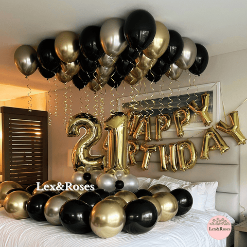 Birthday Room Decor - Black & Gold