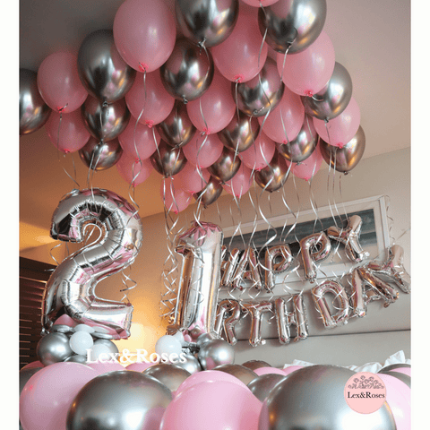 Birthday Room Decor - Pink & Silver