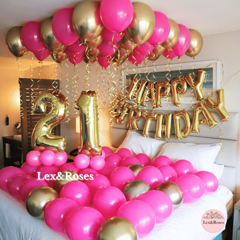 Birthday Room Decor - Hot Pink & Gold