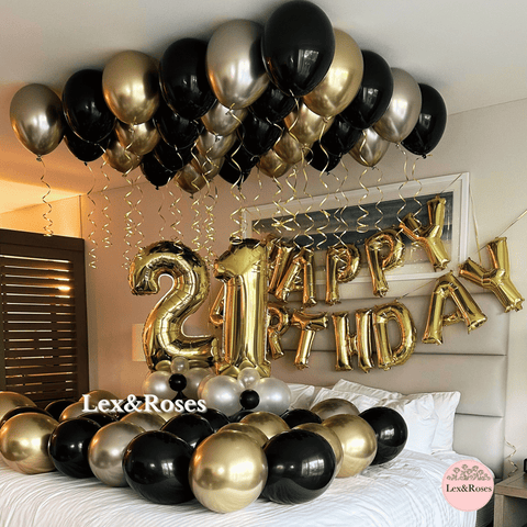 Birthday Room Decor - Black & Gold