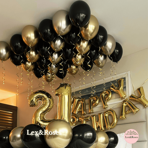 Birthday Room Decor - Black & Gold