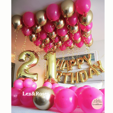 Birthday Room Decor - Hot Pink & Gold