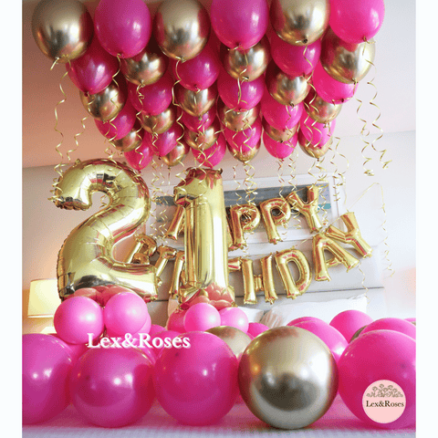 Birthday Room Decor - Hot Pink & Gold