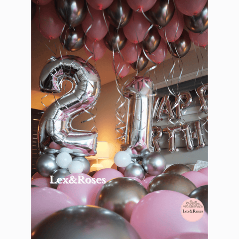 Birthday Room Decor - Pink & Silver