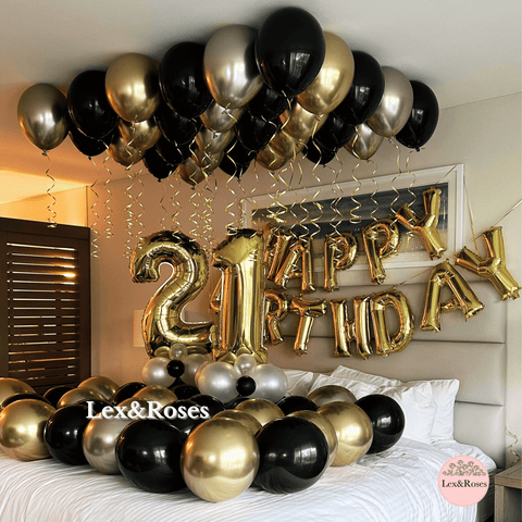 Birthday Room Decor - Black & Gold