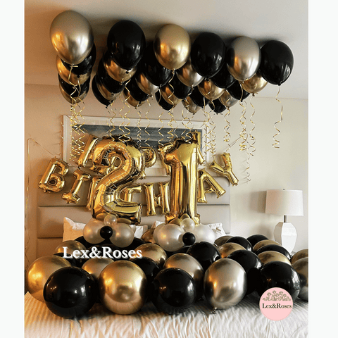 Birthday Room Decor - Black & Gold