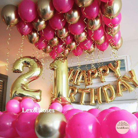 Birthday Room Decor - Hot Pink & Gold