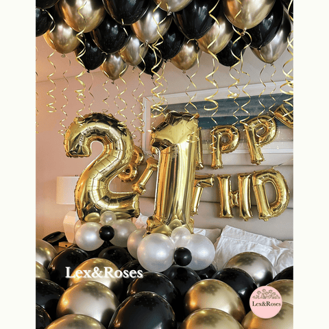 Birthday Room Decor - Black & Gold