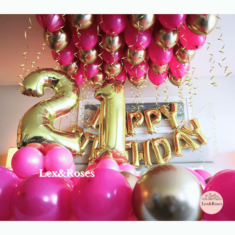 Birthday Room Decor - Hot Pink & Gold