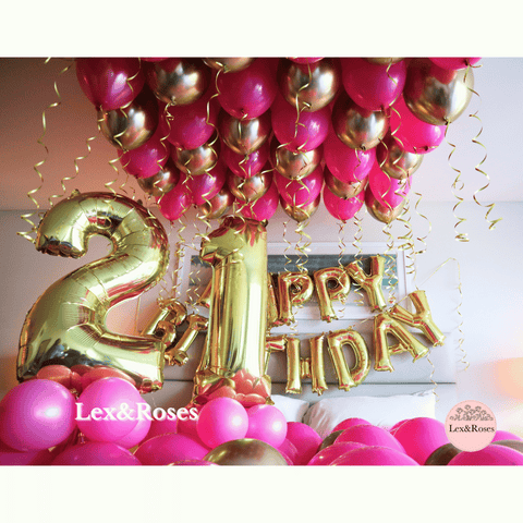 Birthday Room Decor - Hot Pink & Gold