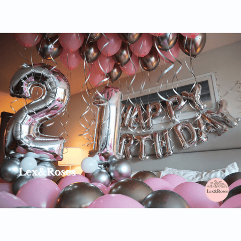 Birthday Room Decor - Pink & Silver